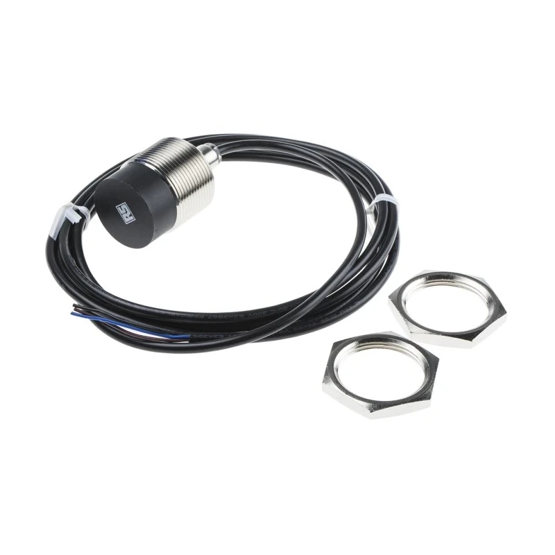 RS PRO Threaded Barrel Inductive Proximity Sensor M30 x 1.5, NPN Output, 30 V DC, 200 mA Switching Current, 15 mm 701-8269
