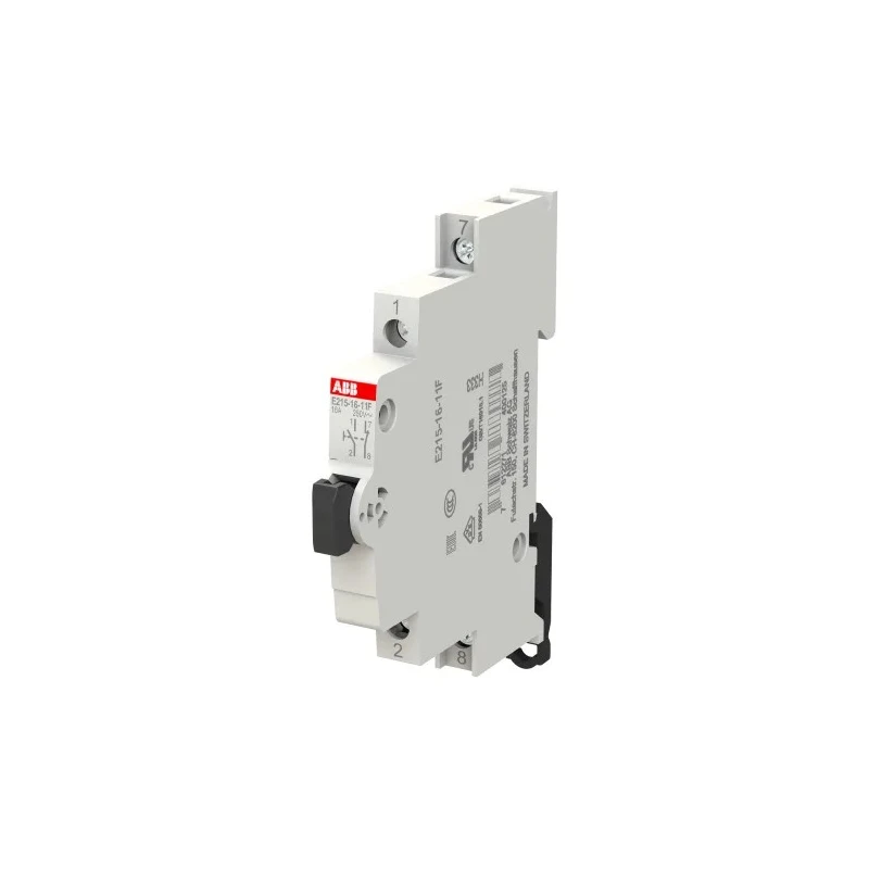ABB Push Button Circuit Trip 16A Current Rating 250V Control Voltage System Pro M Compact E215 2CCA703154R0001 E215-16-11F