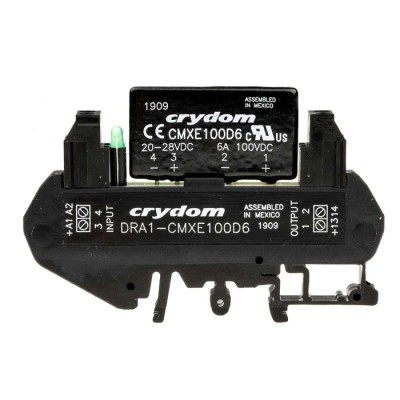 Crydom Solid State Interface Relay, Control Voltage 28V DC, DIN Rail Mount Screw Terminal DRA1