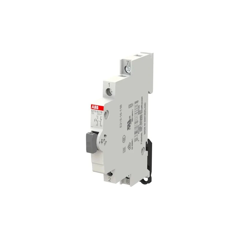 ABB 250V AC DIN Rail Push Button Circuit Trip 16A Current Rating System Pro M Compact 2CCA703150R0001 E215-16-11B