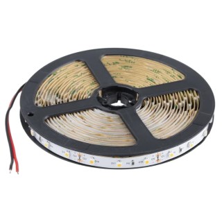 RS PRO 12V White LED Strip 3200K Colour Temperature 5m Length Flexible IP20 4.8W per Metre 60 LEDs per Metre 153-3637