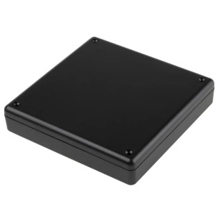 RS PRO Black Black Lid ABS Enclosure IP40, 25 mm x 125 mm x 125 mm Model 153-3689