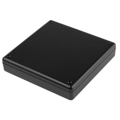 RS PRO Black Black Lid ABS Enclosure IP40, 25 mm x 125 mm x 125 mm Model 153-3689