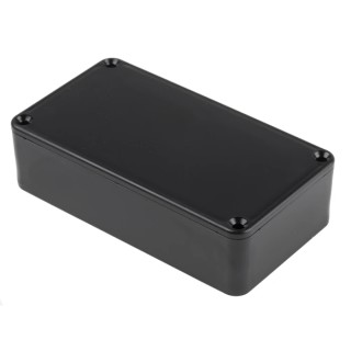 RS PRO Black Black Lid ABS Enclosure IP54, 31 mm x 112 mm x 62 mm 153-3690