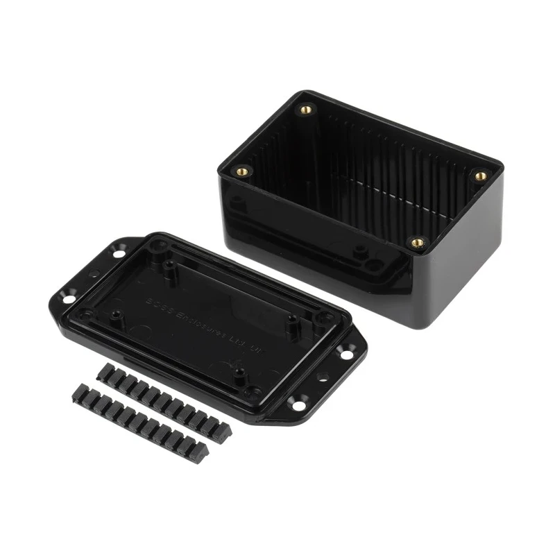 Hammond Flanged Black Black Lid ABS Enclosure IP54 39.5 mm x 108.2 mm x 58.2 mm 153-3674