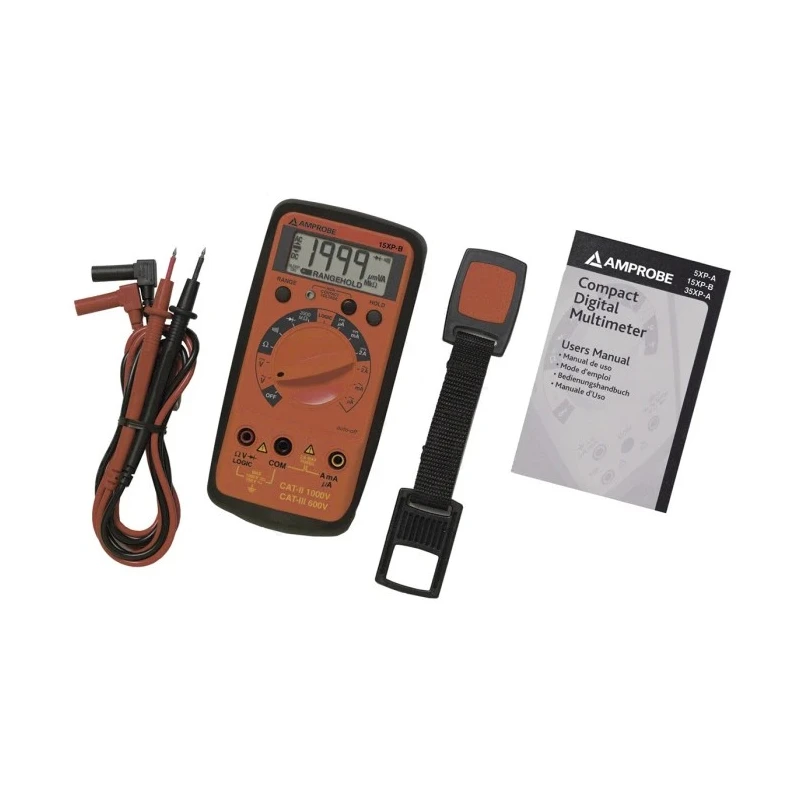 Amprobe Handheld Digital Multimeter 2 A AC/DC, 750 V AC 15XP-B
