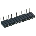 Preci-Dip 2 Way Right Angle Through Hole 2.54 mm Pitch SIL Socket 100 V AC, 150 V DC, Solder 801-87-002-20-002101