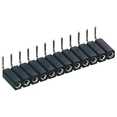 Preci-Dip 2 Way Right Angle Through Hole 2.54 mm Pitch SIL Socket 100 V AC, 150 V DC, Solder 801-87-002-20-002101