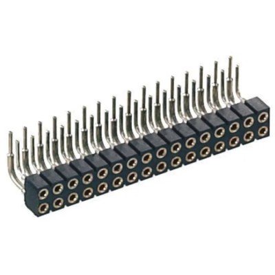 Preci-Dip 833 Series Right Angle PCB Socket, 14-Contact, 2 Row, 2 mm Pitch, Solder Termination, Black 833-87-014-20-001101