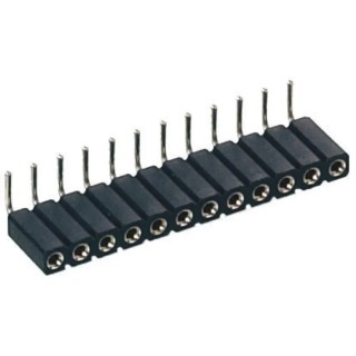 Preci-Dip 2 Way Right Angle Through Hole 2.54 mm Pitch SIL Socket 100 V ac, 150 V dc, 3A Current 801-87-002-20-002101