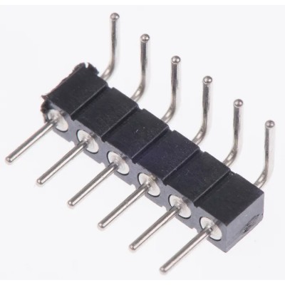 Preci-Dip 830 Series Right Angle Through Hole Pin Header, 6 Contacts, 2 mm Pitch, 1 Row, Unshrouded 830-80-006-20-001101