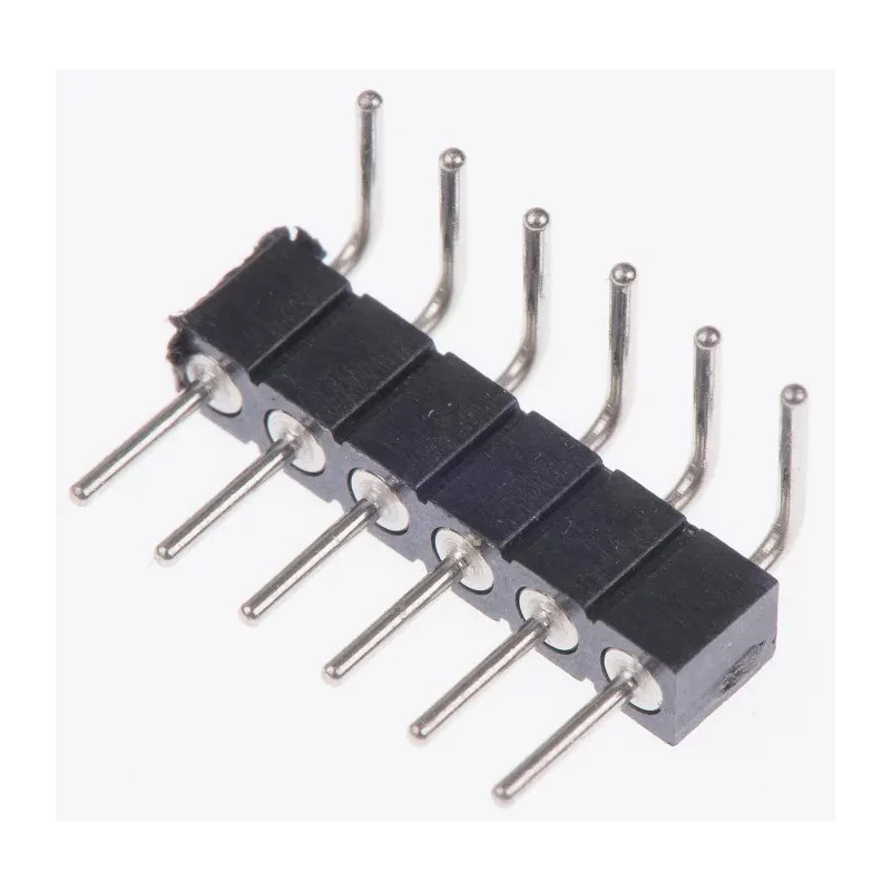 Preci-Dip 830 Series Right Angle Through Hole Pin Header, 6 Contacts, 2 mm Pitch, 1 Row, Unshrouded 830-80-006-20-001101