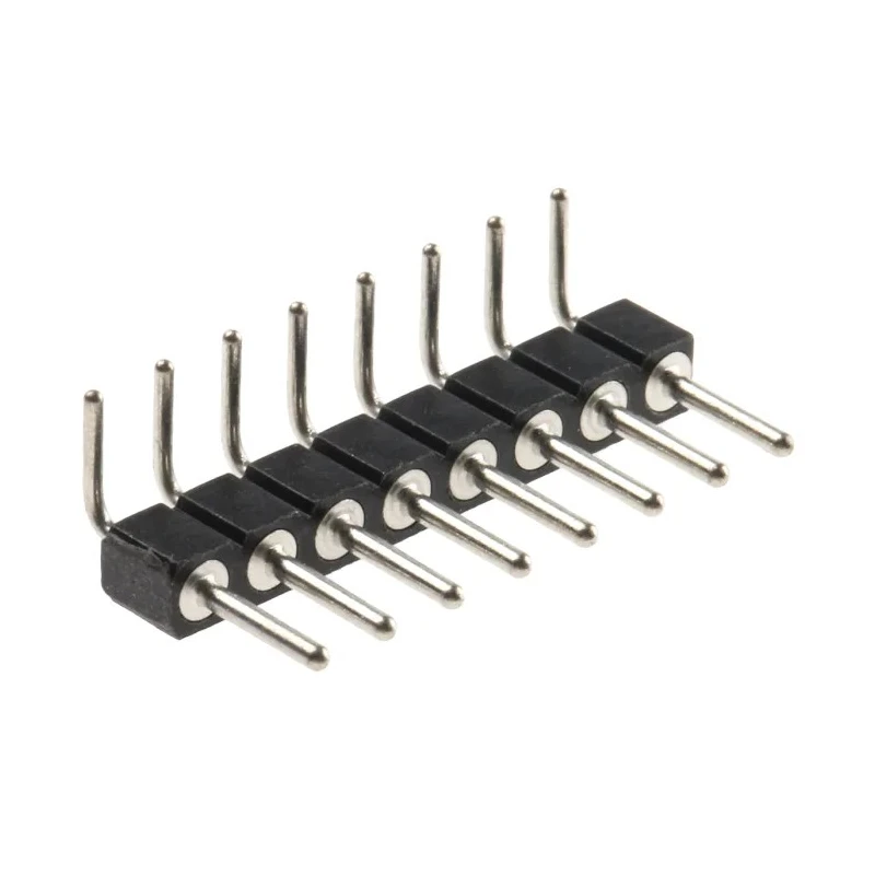 Preci-Dip 800 Series Right Angle Through Hole Pin Header, 8 Contacts, 2.54 mm Pitch, 1 Row, Unshrouded 800-80-008-20-001101