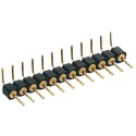 Preci-Dip 800 Series Right Angle Through Hole Pin Header, 5 Contacts, 2.54 mm Pitch, 1 Row, Unshrouded 800-80-005-20-001101