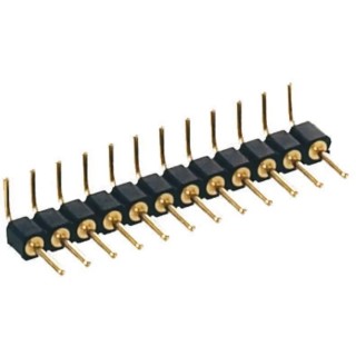 Preci-Dip 800 Series Right Angle Through Hole Pin Header, 5 Contacts, 2.54 mm Pitch, 1 Row, Unshrouded 800-80-005-20-001101
