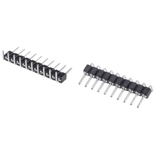 Preci-Dip 800 Series Right Angle Through Hole Pin Header 10 Contact, 2.54 mm Pitch, 1 Row, Unshrouded 800-80-010-20-001101
