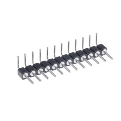Preci-Dip 800 Series Right Angle Through Hole Pin Header, 12 Contacts, 2.54 mm Pitch, 1 Row, Unshrouded 800-80-012-20-001101