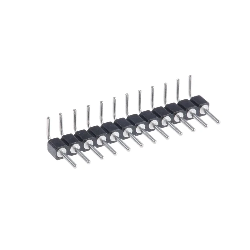 Preci-Dip 800 Series Right Angle Through Hole Pin Header, 12 Contacts, 2.54 mm Pitch, 1 Row, Unshrouded 800-80-012-20-001101