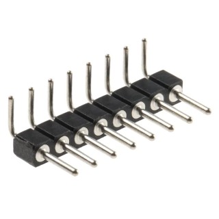 Preci-Dip 800 Series Right Angle Through Hole Pin Header 8 Contacts 2.54 mm Pitch 1 Row Unshrouded 800-80-008-20-001101