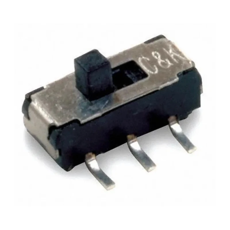 C & K Surface Mount Double Pole Double Throw (DPDT) Slide Switch Latching 300mA 6V DC Nylon Actuator JS202011SCQN