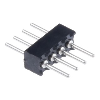 Preci-Dip 850 Series Straight Through Hole Pin Header, 4 Contacts, 1.27 mm Pitch, 1 Row, Unshrouded 850-80-004-10-001101