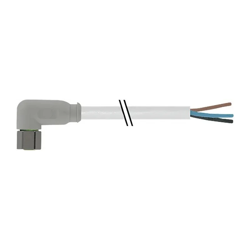 RS PRO Female 4 Way Right Angle to Unterminated Sensor Actuator Cable, 5 m, Polyvinyl Chloride Jacket, Grey, 30V AC 154-7712