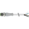 RS PRO Sensor Actuator Cable Male 8 way M12 Connector to Unterminated, 5 m, Grey PVC Jacket, 30V AC, IP65 IP67 154-7747