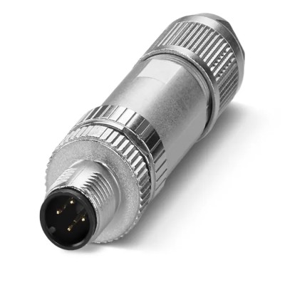 Phoenix Contact Industrial Circular Connector M12 Plug Male 4 Contacts Cable, 48-60V, 4A, Push-in Termination, IP65 1424699
