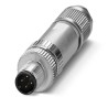 Phoenix Contact Industrial Circular Connector M12 Plug Male 4 Contacts Cable, 48-60V, 4A, Push-in Termination, IP65 1424699