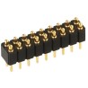 Preci-Dip 813 Series Straight Through Hole Spring Loaded Connector, 20 Contacts, 2.54 mm Pitch, 2 Row 813-S1-020-10-015101