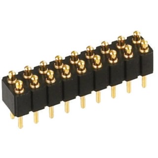Preci-Dip 813 Series Straight Through Hole Spring Loaded Connector, 20 Contacts, 2.54 mm Pitch, 2 Row 813-S1-020-10-015101