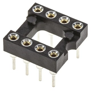Preci-Dip 2.54 mm Pitch Vertical 8 Way Through Hole Turned Pin Open Frame DIL Socket 1A 110-87-308-41-001101
