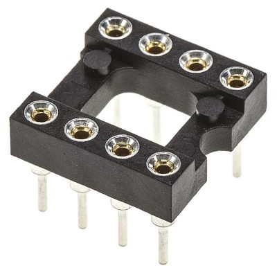Preci-Dip 2.54 mm Pitch Vertical 8 Way Through Hole Turned Pin Open Frame DIL Socket 1A 110-87-308-41-001101