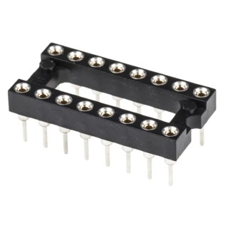 Preci-Dip 2.54 mm Pitch Vertical 16 Way Through Hole Turned Pin Open Frame DIL Socket 1A 110-87-316-41-001101