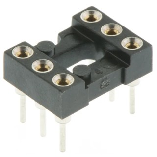 Preci-Dip 2.54 mm Pitch Vertical 6 Way Through Hole Turned Pin Open Frame DIL Socket 1A 110-87-306-41-001101