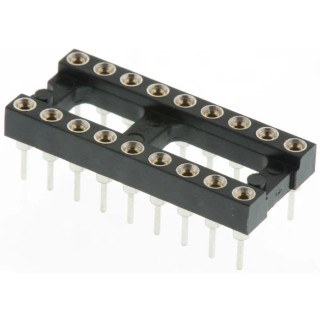 Preci-Dip 18 Way 2.54 mm Pitch Vertical Through Hole Turned Pin Open Frame DIL Socket 110-87-318-41-001101