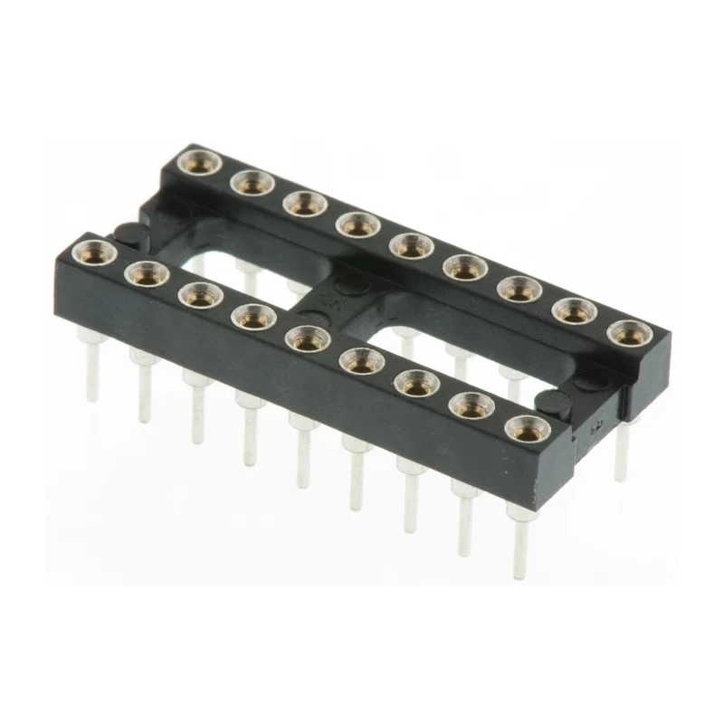 Preci-Dip 18 Way 2.54 mm Pitch Vertical Through Hole Turned Pin Open Frame DIL Socket 110-87-318-41-001101