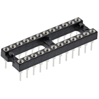Preci-Dip 110 Series 2.54 mm Pitch Vertical 24 Way Through Hole Turned Pin Open Frame DIL Socket 110-87-324-41-001101