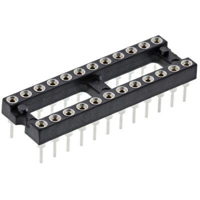 Preci-Dip 110 Series 2.54 mm Pitch Vertical 24 Way Through Hole Turned Pin Open Frame DIL Socket 110-87-324-41-001101