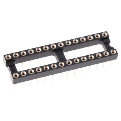 Preci-Dip 110 Series 2.54 mm Pitch Vertical 28 Way Through Hole Turned Pin Open Frame DIL Socket 110-87-328-41-001101