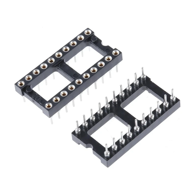Preci-Dip DIL Socket 110 Series 2.54 mm Pitch Vertical 20 Way Through Hole Turned Pin Open Frame 1A 110-87-420-41-001101