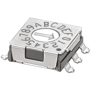 KNITTER-SWITCH Rotary Flush Rotary Coded DIP Switch Surface Mount SMR13010