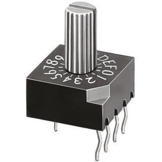 KNITTER-SWITCH Rotary Coded DIP Switch Through Hole Mount with Rotary Shaft Actuator DRS4010