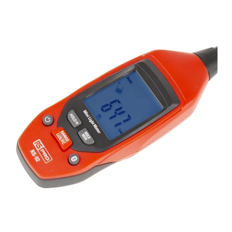 RS PRO Compact Light Meter with Silicon Photodiode Sensor 0lx to 40000 lx, ±5% Accuracy RS-92