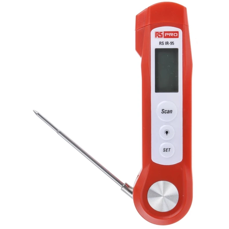 RS PRO Infrared Thermometer IR-95 with Foldable Probe, -20 °C to 280 °C, ±1 % Accuracy, 4:1 Distance Spot Ratio IR-95