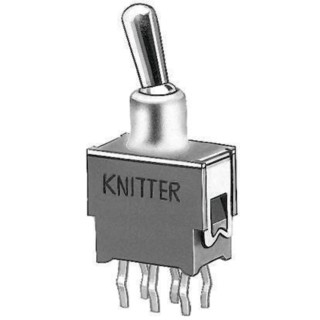 KNITTER-SWITCH Toggle Switch PCB Mount On-On DPDT Through Hole Terminal 48V AC ATE2D