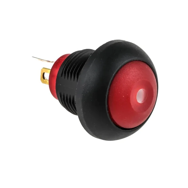 KNITTER-SWITCH DPWL Series Illuminated Miniature Push Button Switch, Momentary, Panel Mount, 12.9 mm Cutout, SPST DPWL1CGRR