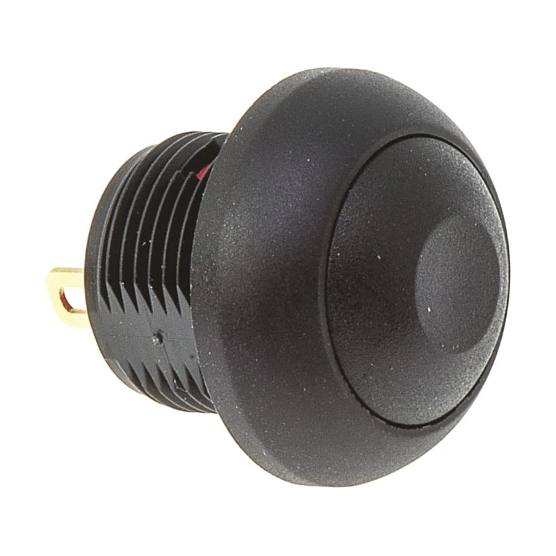 KNITTER-SWITCH DPW Series Miniature Push Button Switch Momentary Panel Mount SPST 12.9 mm Cutout Black LED IP67 250V DPW1CGK