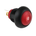 KNITTER-SWITCH Illuminated Miniature Push Button Switch, Momentary, Panel Mount, 12.9 mm Cutout, SPST, Red LED DPWL1CGRR