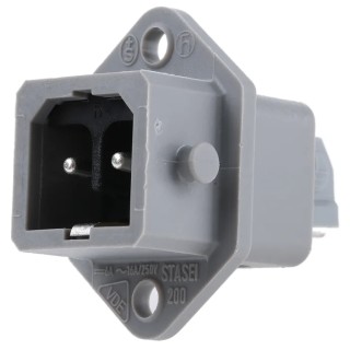 Hirschmann Industrial Power Connector, Rated 16A 250V, IP54 Grey Panel Mount, 2P+PE Screw Terminal ST Series 